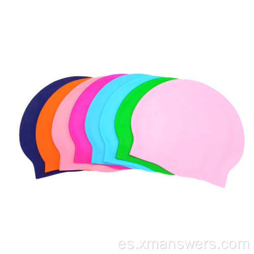 Gorro de natación de silicona impermeable de alta calidad para pelo largo